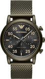 Emporio Armani Luigi Quartz Chronograph Black Dial Green Mesh Bracelet Watch For Men - AR11115