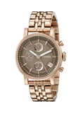 Fossil Boyfriend Chronograph Brown Dial Rose Gold Steel Strap Watch for Women - ES3494