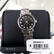 Marc Jacobs Blade Black Dial Silver Steel Strap Watch for Women - MBM8672