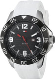 Tommy Hilfiger Sport Black Dial White Rubber Strap Watch for Men - 1790986