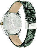 Versace Shadov Quartz Silver Dial Snakeskin Leather Strap Watch for Women - VEBM00718