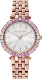 Michael Kors Darci Pave Silver Dial Rose Gold Steel Strap Watch For Women - MK4517