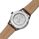 Fossil Forrester Automatic Skeleton Grey Dial Brown Leather Strap Watch for Men - ME3178