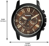 Fossil Grant Chronograph Brown Dial Brown Leather Strap Watch for Men - FS5088