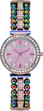 Guess Intricate Iridescent Crystals Purple Dial Purple Steel Strap Watch for Women - GW0401L4