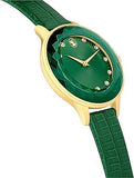 Swarovski Octea Nova Crystals Green Dial Green Leather Strap Watch for Women - 5650005