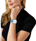 Michael Kors Hadyn Analog Silver Dial Blue Rubber Strap Watch for Women - MK7485