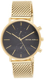 Michael Kors Jaryn Black Dial Gold Steel Strap Watch for Men - MK8503