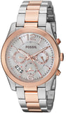 Fossil Perfect Boyfriend Mother of Pearl Dial Two Tone Steel Strap Watch for Women - ES4135