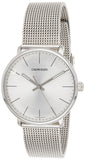 Calvin Klein White Dial Silver Mesh Bracelet Watch for Women - K8M21126