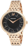 Swarovski Crystalline Chic Analog Black Dial Rose Gold Steel Strap Watch for Women - 5544587