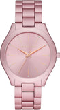 Michael Kors Slim Runway Pink Dial Pink Steel Strap Watch For Women - MK4456