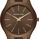 Michael Kors Slim Runway Brown Dial Brown Steel Strap Watch For Women - MK4508