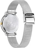 Versace V-Circle Quartz Silver Dial Silver Mesh Strap Watch for Women - VBP050017