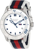 Gucci G Timeless Quartz White Dial Two Tone Nylon Strap Watch for Men - YA126239