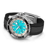 Breitling Superocean Automatic 44 Turquoise Dial Black Rubber Strap Watch for Men - A17376211L2S1