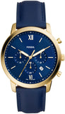 Fossil Neutra Chronograph Blue Dial Blue Leather Strap Watch for Men - FS5790