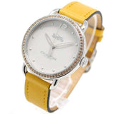 Coach Delancey White Dial Yellow Leather Strap Watch for Women - 14502882