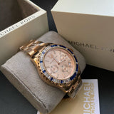 Michael Kors Everest Chronograph Rose Gold Dial Rose Gold Steel Strap Watch For Women - MK5755