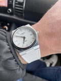 Tissot PRX 40 Quartz White Dial White Leather Strap Watch For Men -  T137.410.17.011.00