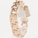 Michael Kors Chain Lock Three-Hand Rose Gold Dial Rose Gold Steel Strap Watch for Women - MK4827