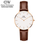 Daniel Wellington Petite St Mawes White Dial Brown Leather Strap Watch For Women - DW00100175