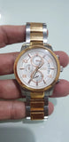 Guess Exec Chronograph White Dial Two Tone Steel Strap Watch for Men - W0075G2