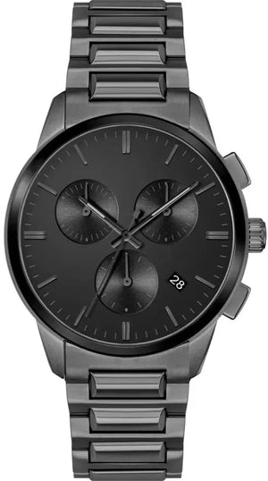 Hugo Boss Dapper Chronograph Black Dial Black Steel Strap Watch For Men - 1513929