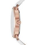 Michael Kors Portia Rose Gold Dial White Leather Strap Watch For Women - MK2660