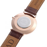 Daniel Wellington Classic St Mawes White Dial Brown Leather Strap Watch For Men - DW00100006