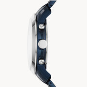 Fossil Grant Chronograph Blue Dial Blue Steel Strap Watch for Men - FS5230