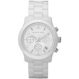 Michael Kors Runway White Ceramic Dial White Steel Strap Watch for Women - MK5161