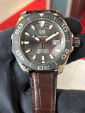 Tag Heuer Aquaracer Caliber 5 Black Dial Brown Leather Strap Watch for Men - WAY201M.FC6474