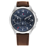 Tommy Hilfiger Asher Chrongraph Blue Dial Brown Leather Strap Watch For Men - 1791855