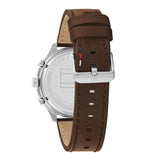 Tommy Hilfiger Asher Chrongraph Blue Dial Brown Leather Strap Watch For Men - 1791855