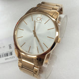 Calvin Klein City White Dial Rose Gold Steel Strap Watch for Men - K2G21646