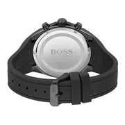 Hugo Boss Distinct Chronograph Black Dial Black Silicone Strap Watch for Men - 1513859