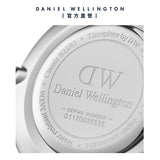 Daniel Wellington Classic Petite Bondi Black Dial White Leather Strap Watch For Women - DW00100284