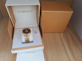 Versace Shadov Quartz Gold Dial Gold Steel Strap Watch for Women - VEBM00618