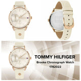 Tommy Hilfiger Brooke Quartz White Dial Cream Leather Strap Watch for Women  - 1782022