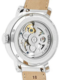 Fossil Boyfriend Automatic Skeleton Silver Dial White Leather Strap Watch for Women - ME3069