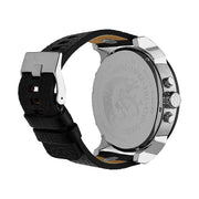 Diesel Mr Daddy Chronograph Black Dial Black Leather Strap Watch For Men - DZ7313