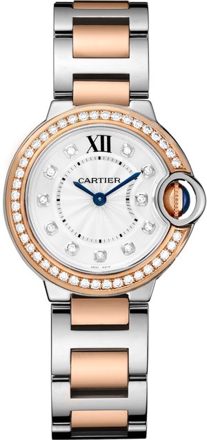 Cartier Ballon Bleu De Cartier Diamonds Mother of Pearl Dial Two Tone Steel Strap Watch for Women - W3BB0025