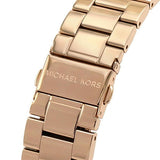 Michael Kors Ritz Analog Crystals Silver Dial Rose Gold Steel Strap Watch for Women - MK6863