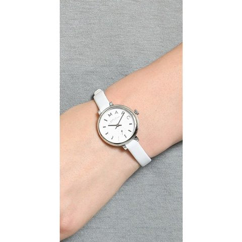 Marc Jacobs Sally White Dial White Leather Strap Watch for Women display picture 2