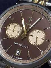 Maserati Legend Chronograph Brown Dial Two Tone Steel Strap Watch For Men - R8873638003