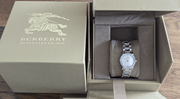 Burberry The City Diamonds Silver Dial Silver Steel Strap Watch for Women - BU9220