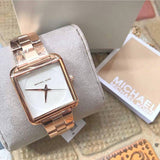 Michael Kors Lake Quartz White Dial Rose Gold Steel Strap Watch For Women - MK3645