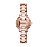 Emporio Armani Mia Three Hand Crystals Silver Dial Rose Gold Steel Strap Watch For Women - AR11633