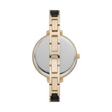 Michael Kors Jaryn Quartz Gold Dial Black Steel Strap Watch For Women - MK4544